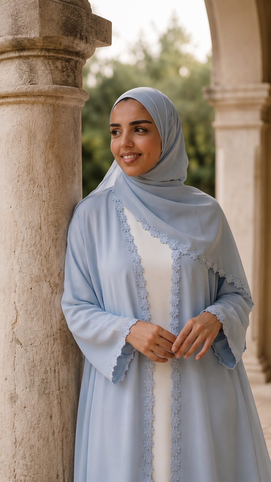 Abaya Sakura BLEUE